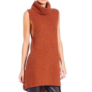 Free people Burnt Orange Wool Blend Turtleneck Sweater Tunic